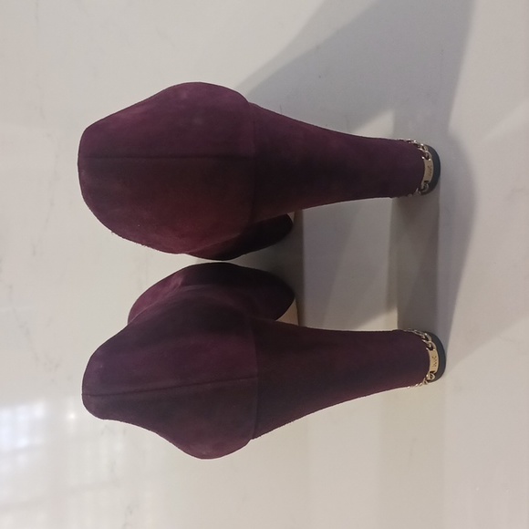 Michael Kors Maroon/Burgundy Suede Platform Heels - Picture 3 of 10